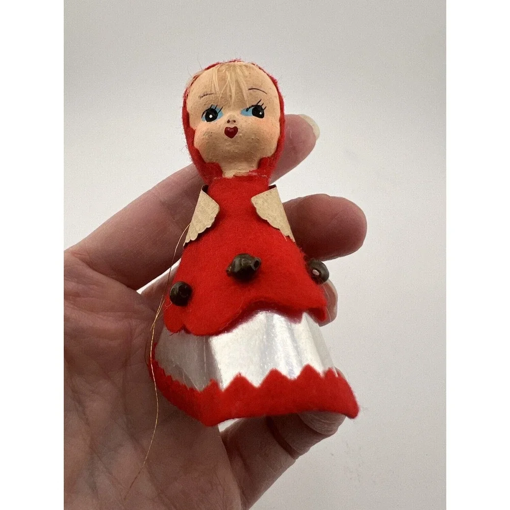 Vintage Home Decorative Happy Holidays Christmas Tree Girl Doll‎ Ornament